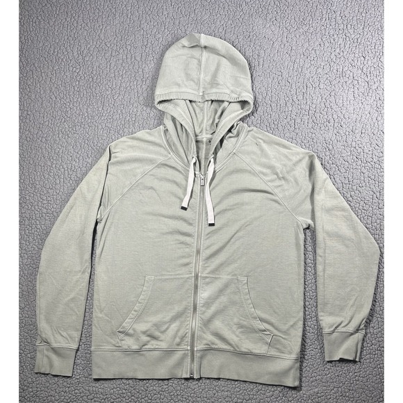 Athleta Tops - Athleta Womens Medium Green Full Zip Hoodie‎ Cotton Blend Raglan Sleeve Jacket